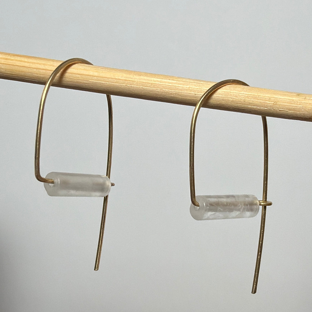 Closed Back Quartz Earrings