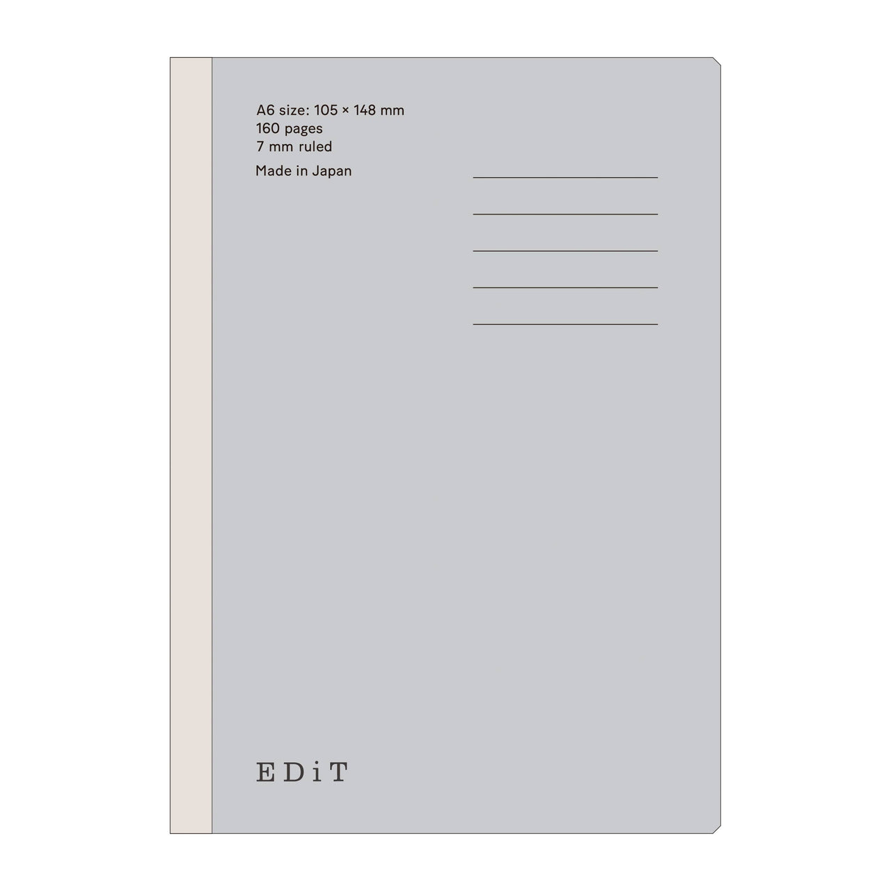 EDiT A6 Lightweight Notebook - 3 Layout (Grid, Ruled, Blank): 7 mm Ruled
