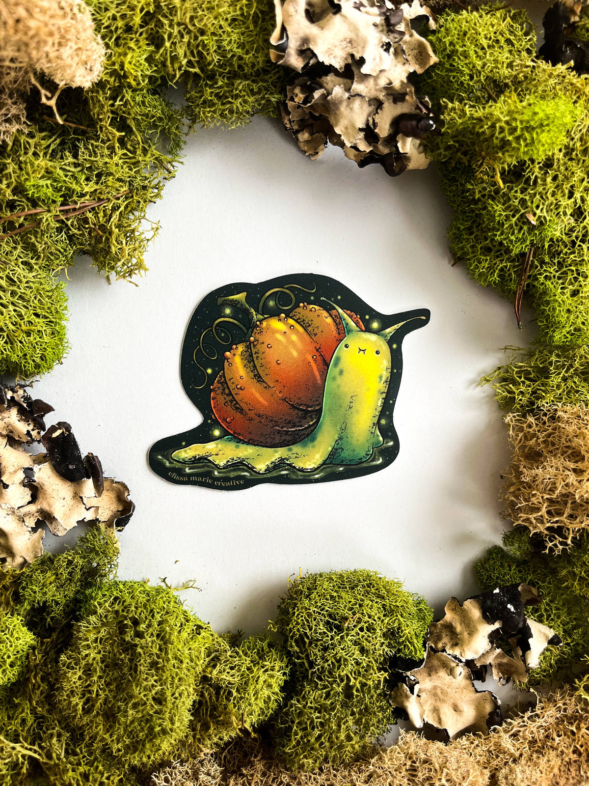 Pumpkin Snail Sticker | goblincore | cozy | stocking stuffer