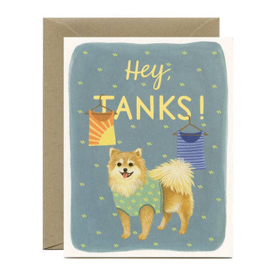 Hey, Tanks! Pomeranian Thank You Card