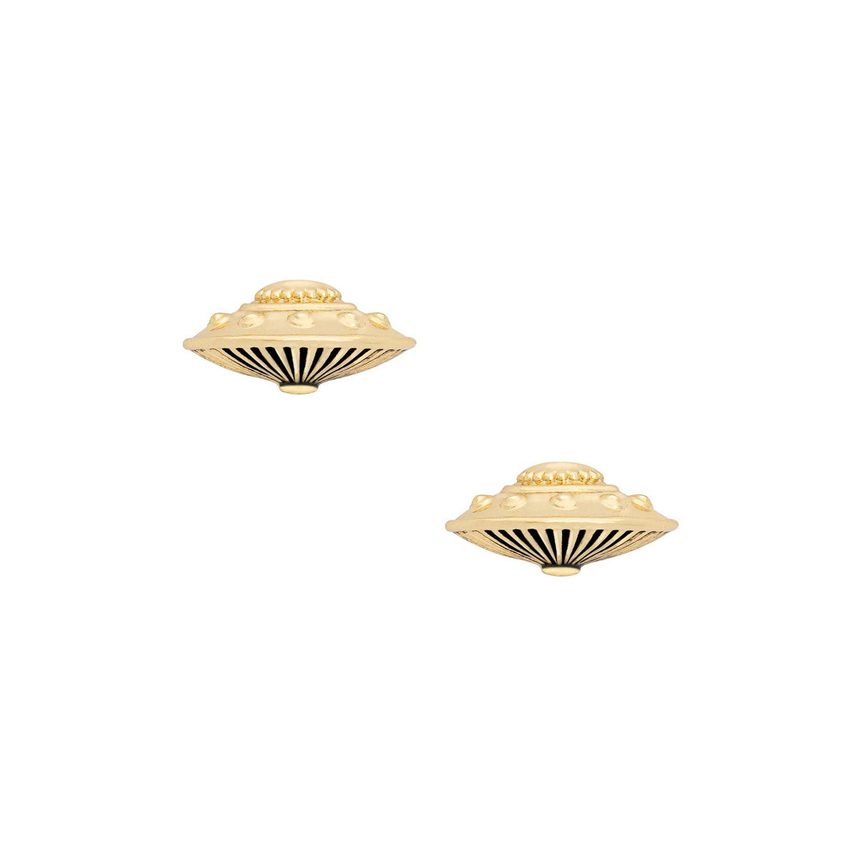 Spaceship Studs: 18K Gold Plated