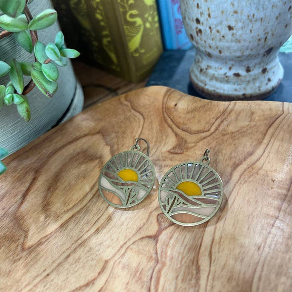 Sunset // Stained Glass Resin Earrings