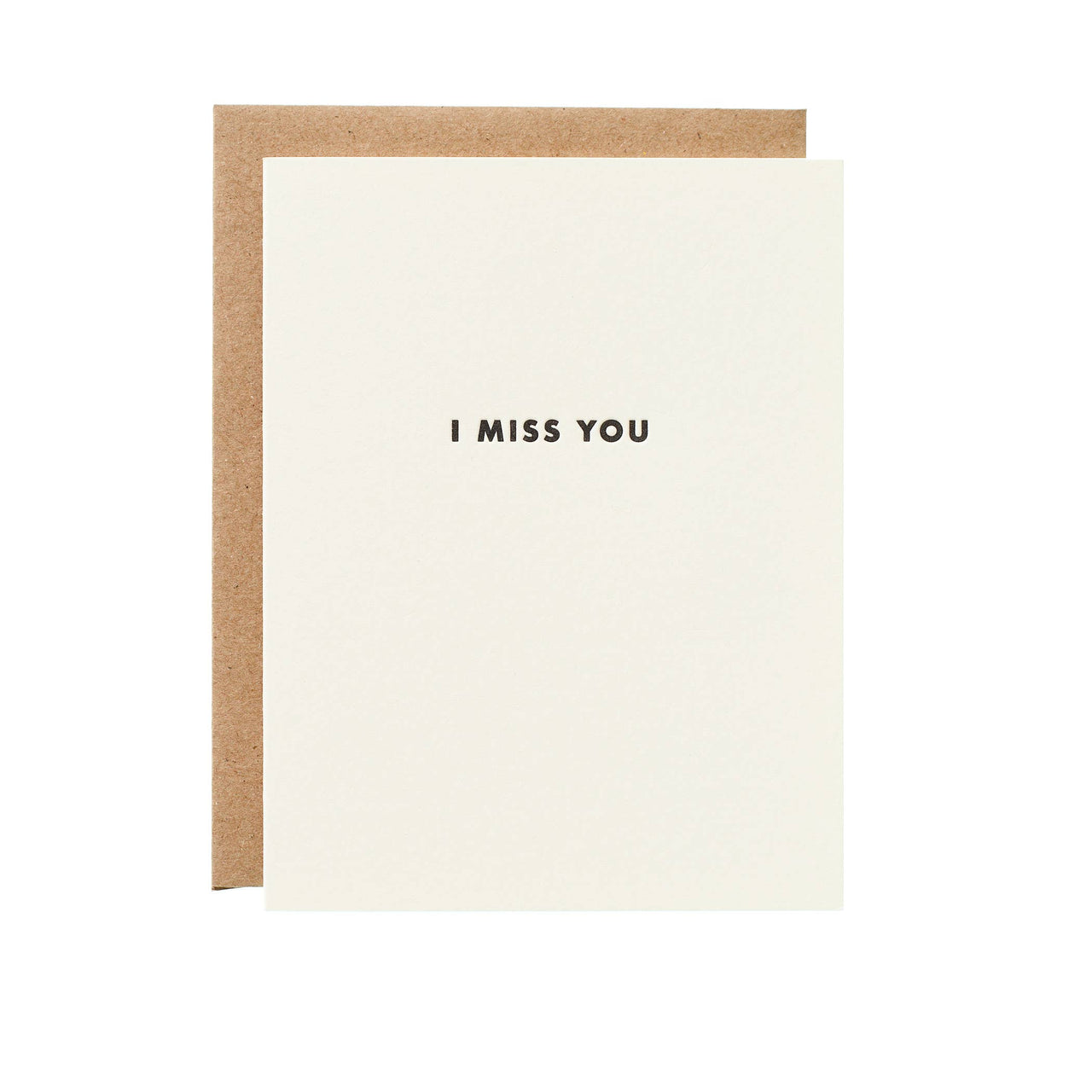 Futura Miss You - Letterpress Greeting Card