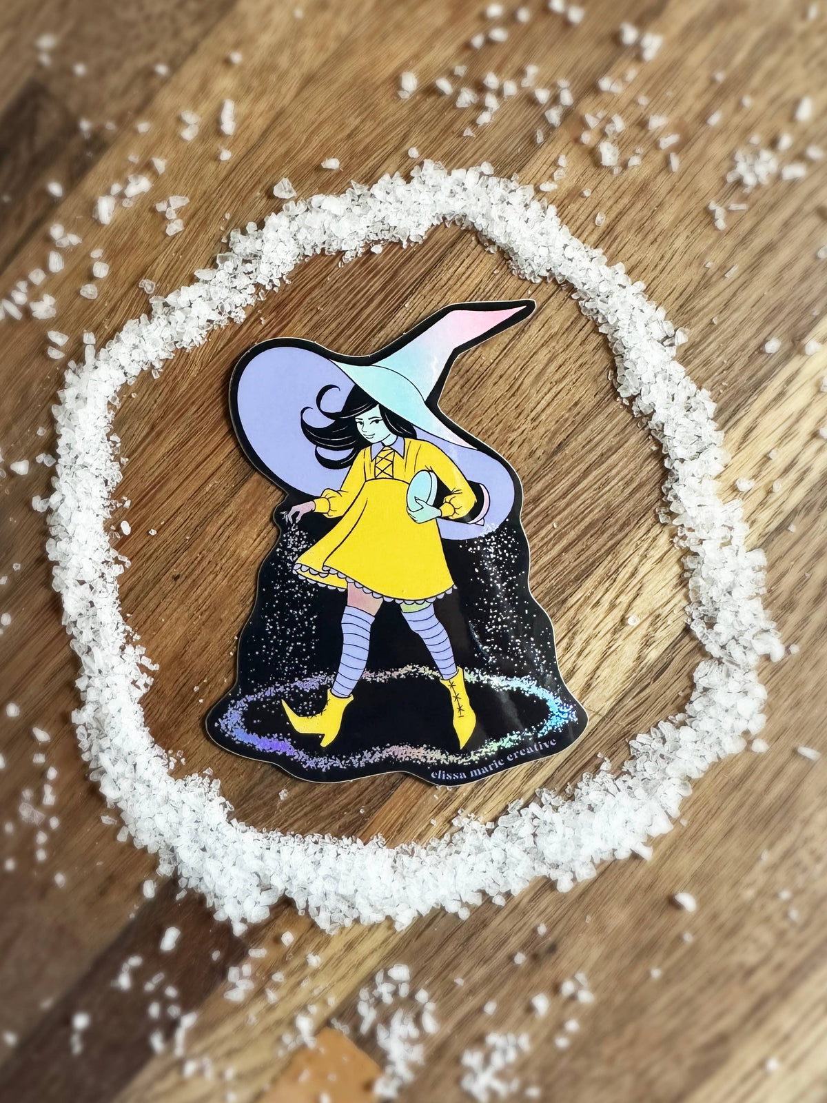 Salty Witch Holo Sticker | witchcraft | magic circle | salt