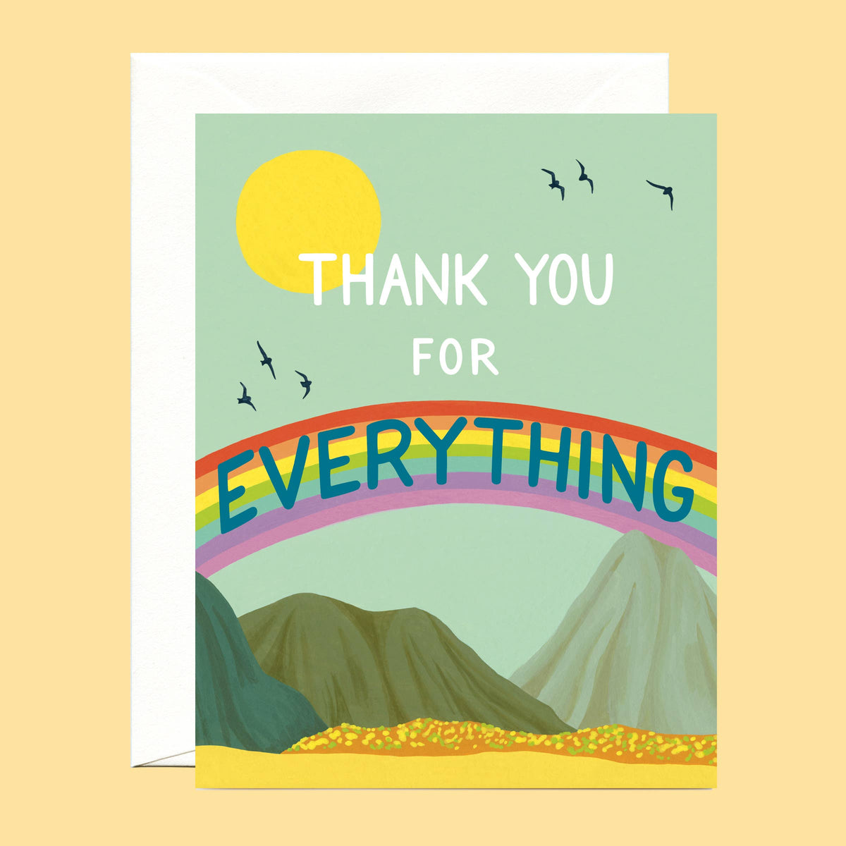 Rainbow Mountain Landscape Thank You Card