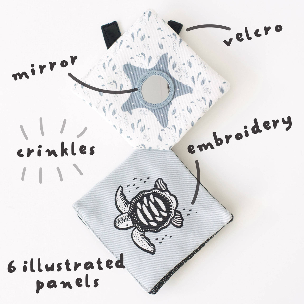 Crinkle Pages Stroller Activity Toy for Baby - Ocean