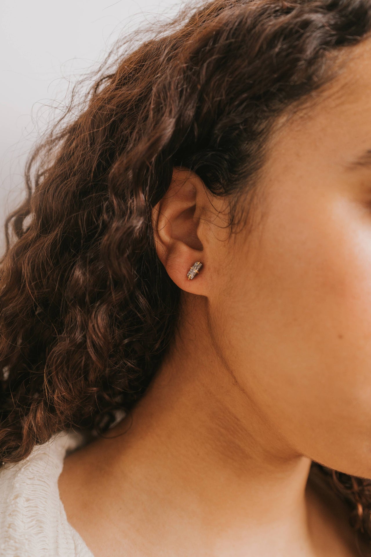 Druzy Bar - Silver - Gold Earrings