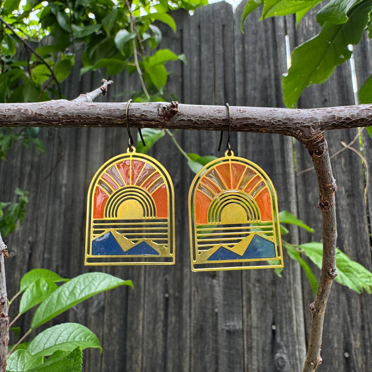 Haze // Stained Glass Resin Earrings