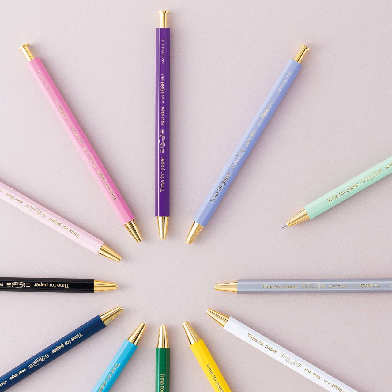 Compact 13cm Gel BallpointPen 0.5mm Black Ink-Time for Paper: Yellow