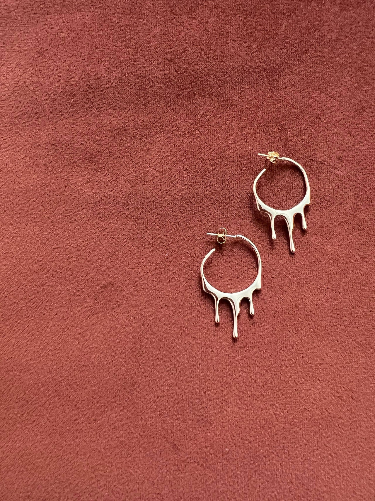 Drip Earrings with Stainless Steel Stud: Silver