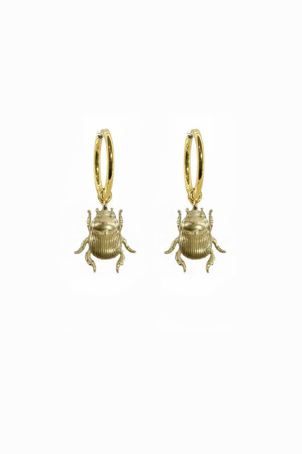 Pet Beetle Hoop Earrings