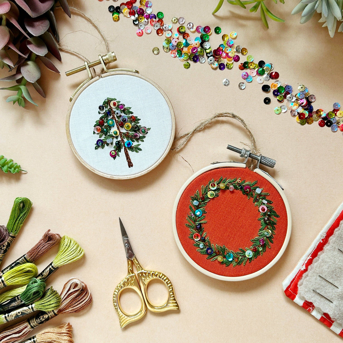 Holiday Tree Ornament- Bead Embroidery Kit for Beginners