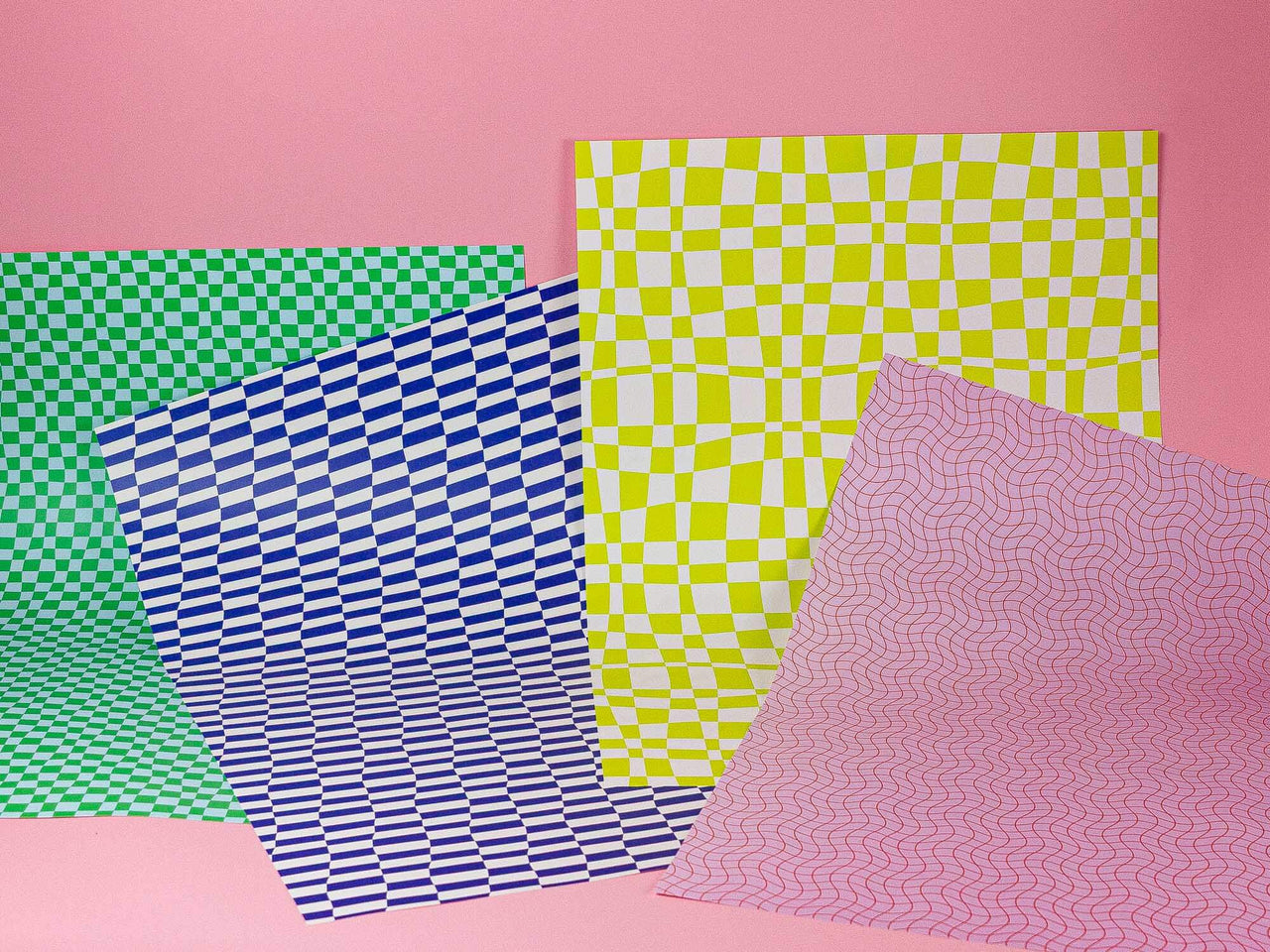 Wavy Chunky Checkerboard Gift Wrap Single Sheet