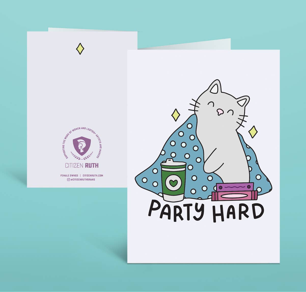 Party Hard Cat Card