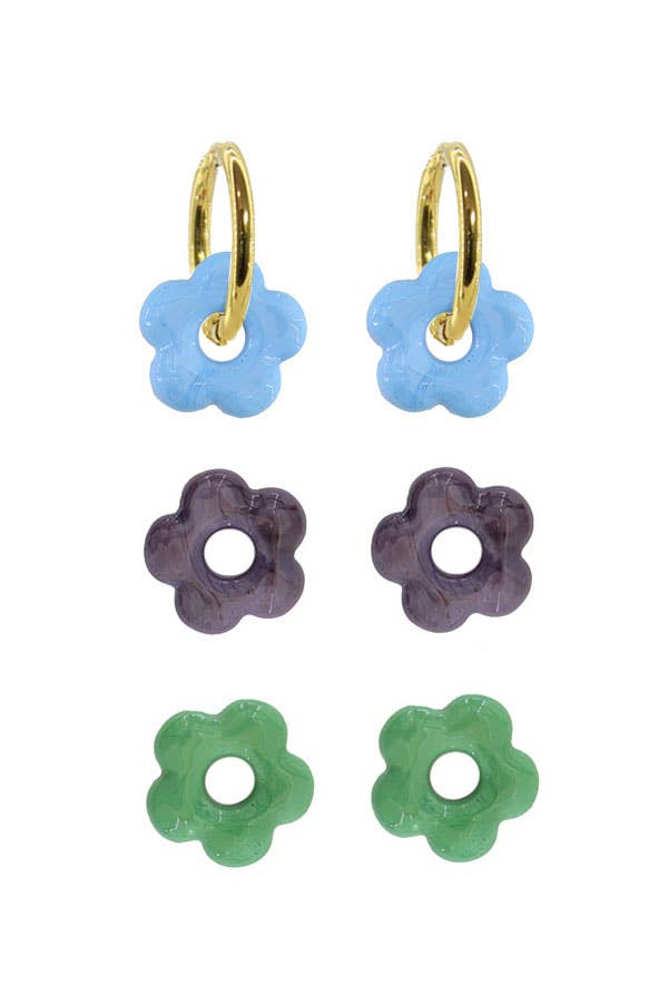 Flower Garden Hoop Earrings