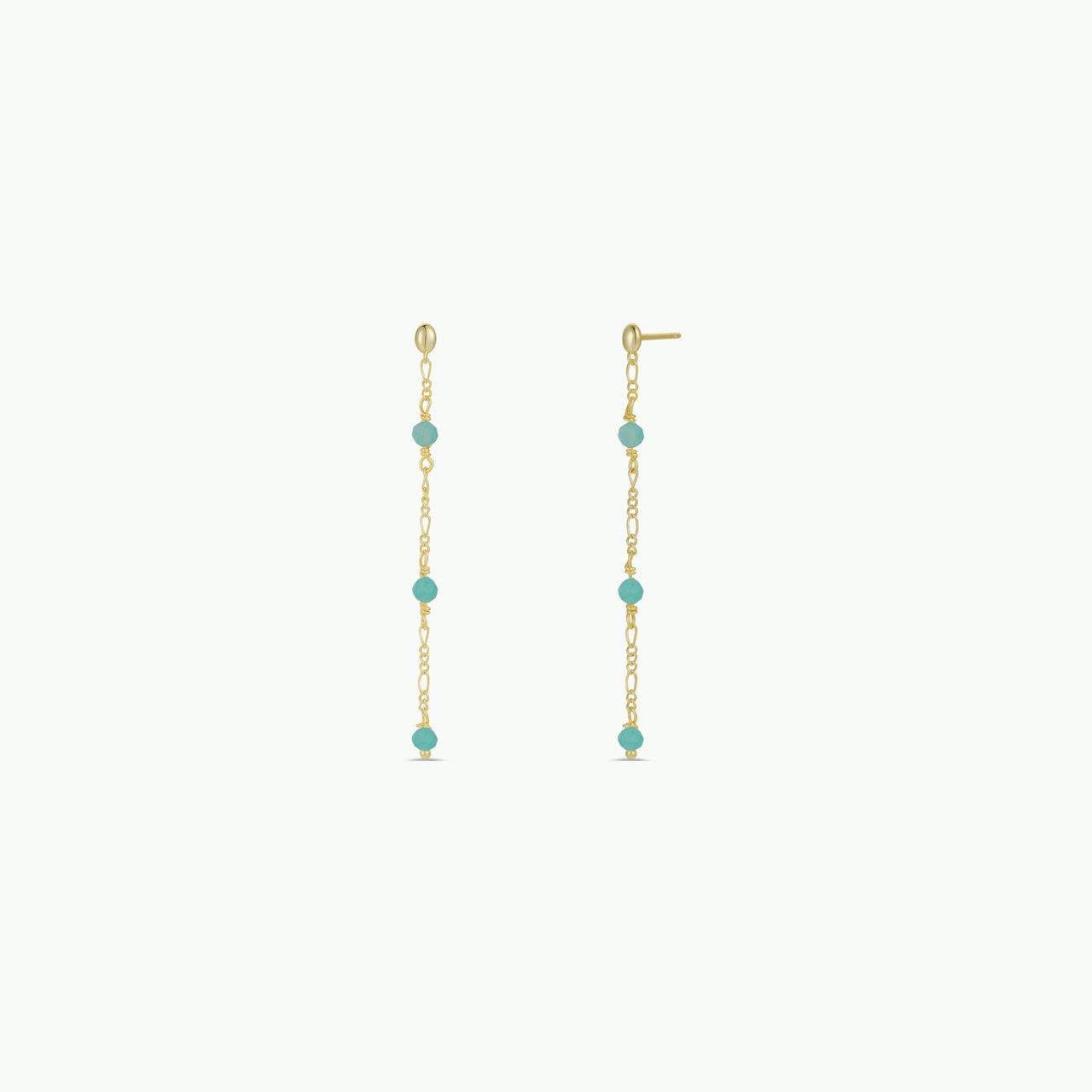 Gemstone Chain Drop Earring - Amazonite