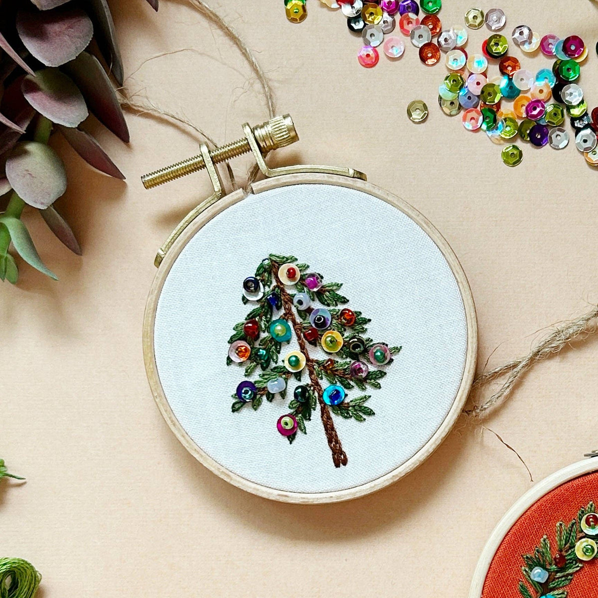 Holiday Tree Ornament- Bead Embroidery Kit for Beginners
