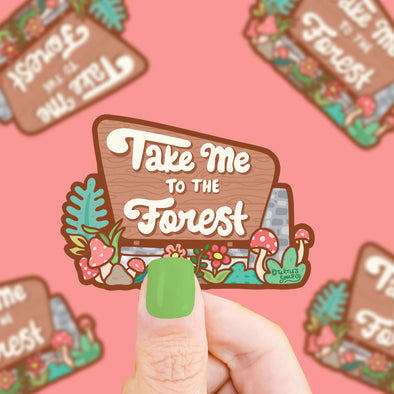 Take Me to the Forest National Parks Holiday Vinyl Sticker