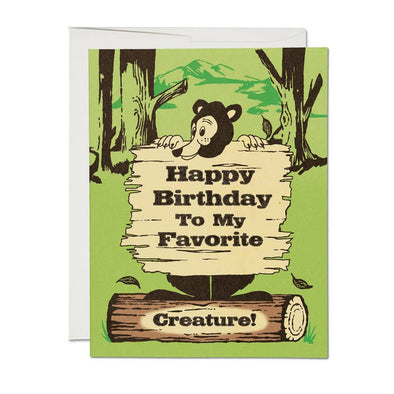 Bear Announcement Birthday Greeting Card