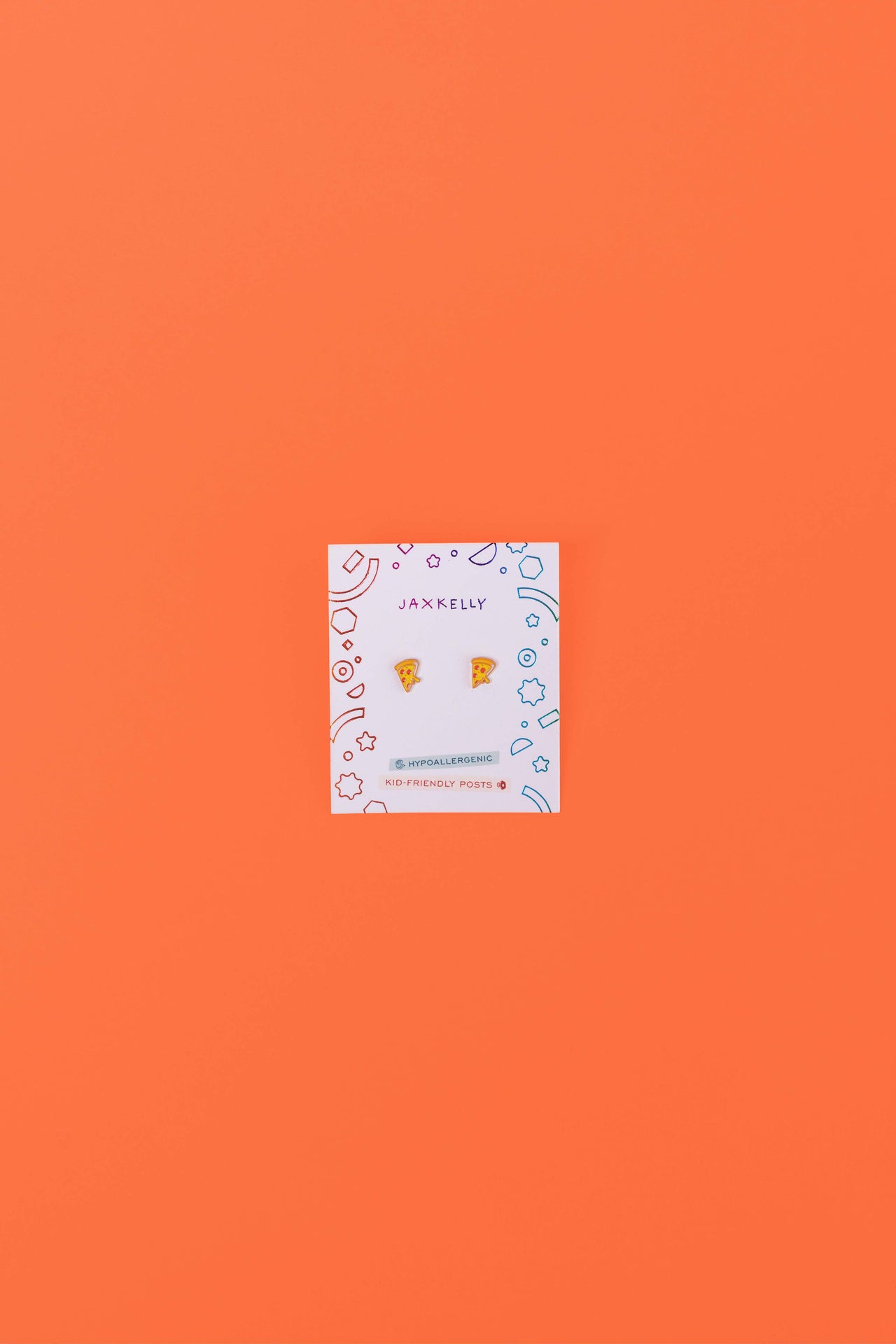 Pizza Enamel Flat Back Kids Earrings