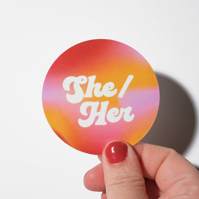 She/Her Pronoun Sticker