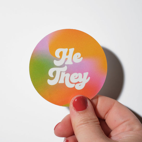 He/They Pronoun Sticker