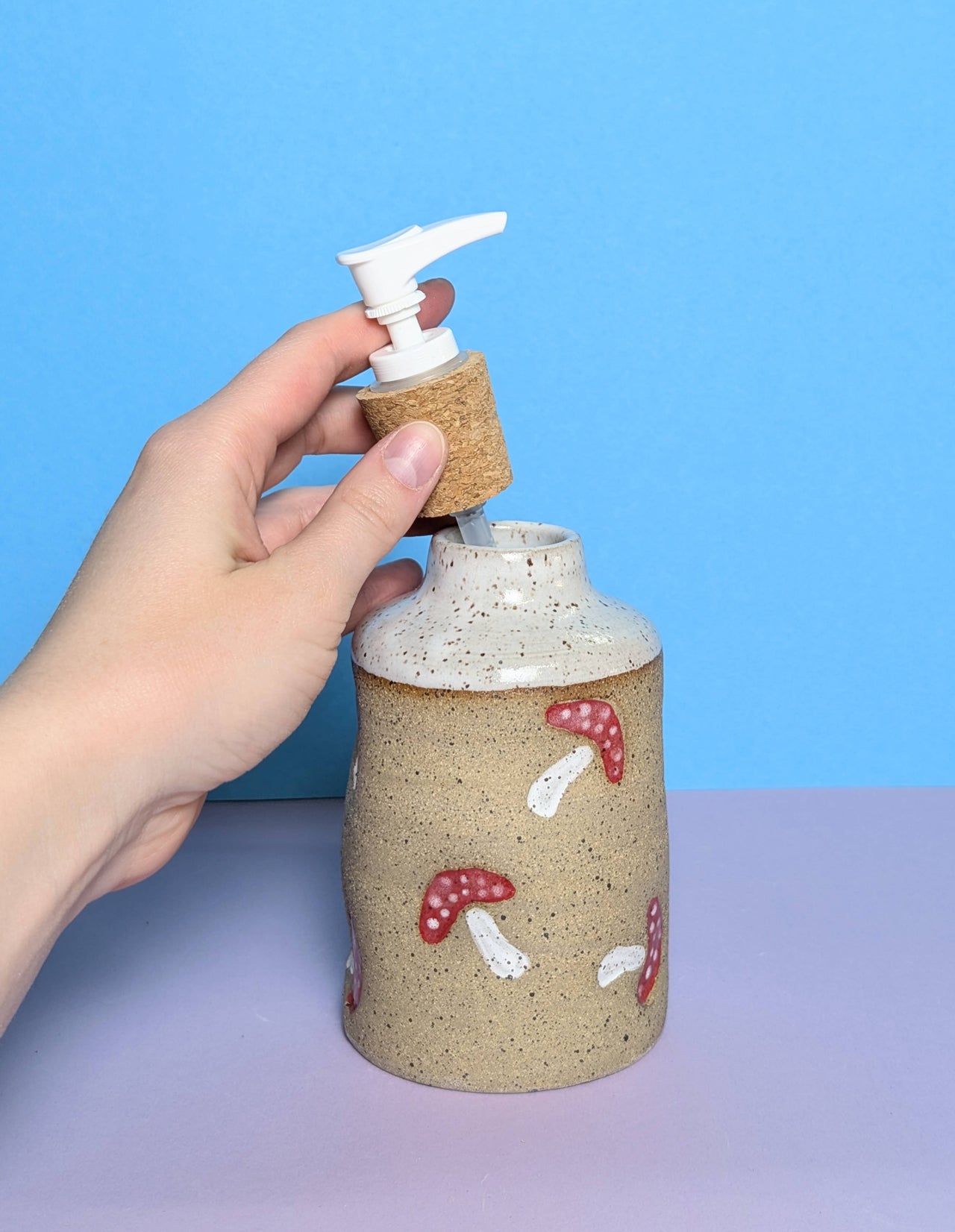 Soap Dispenser in Mushroom Stamp