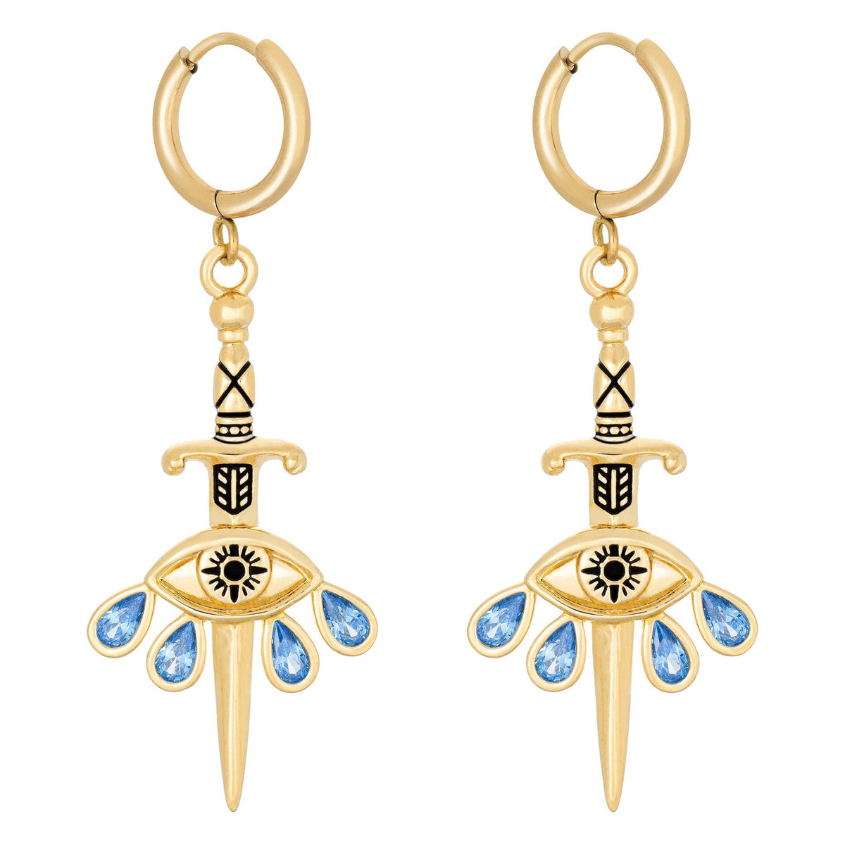 Weeping Blade Earrings: Rhodium Plated