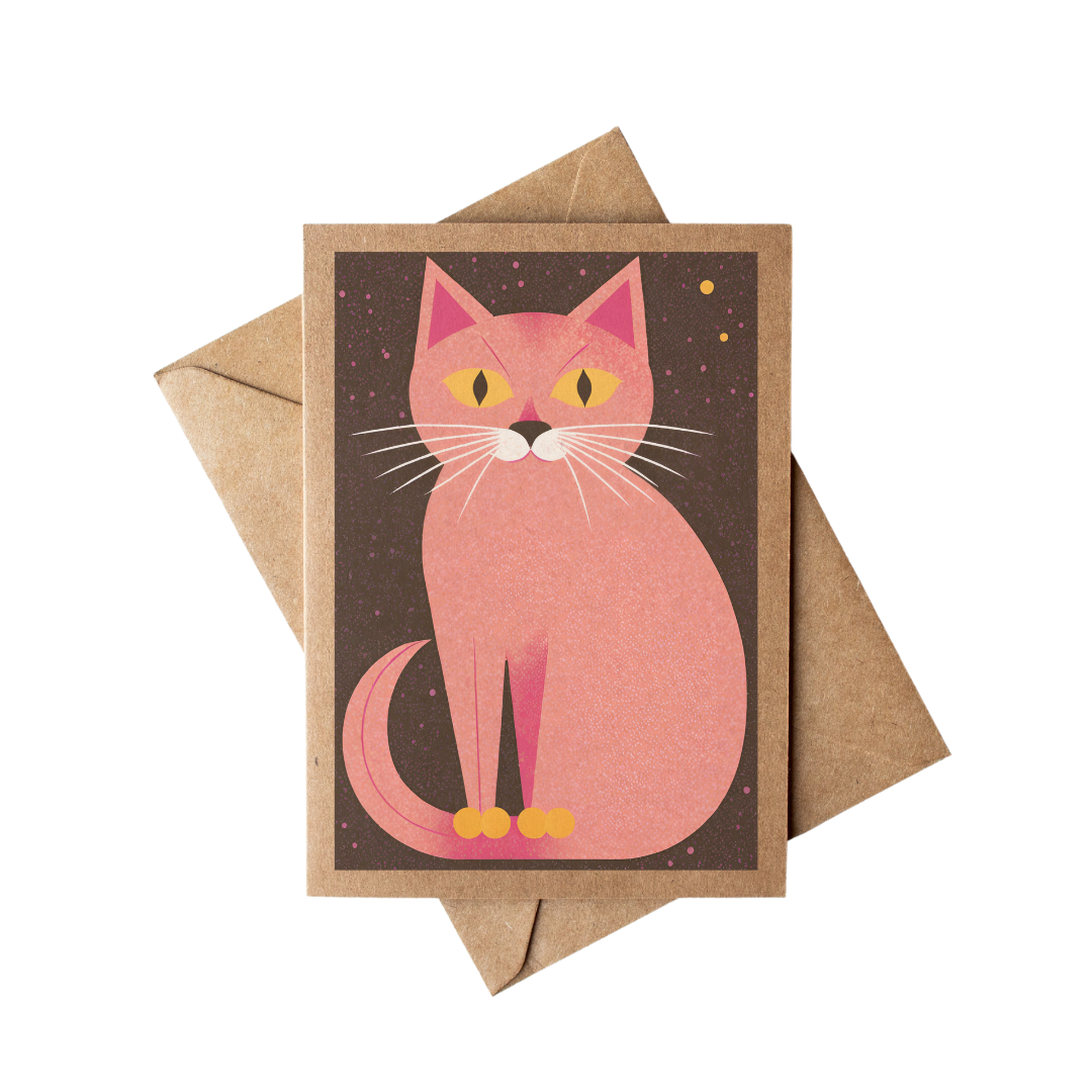 Minimalist Cat Fall Card 