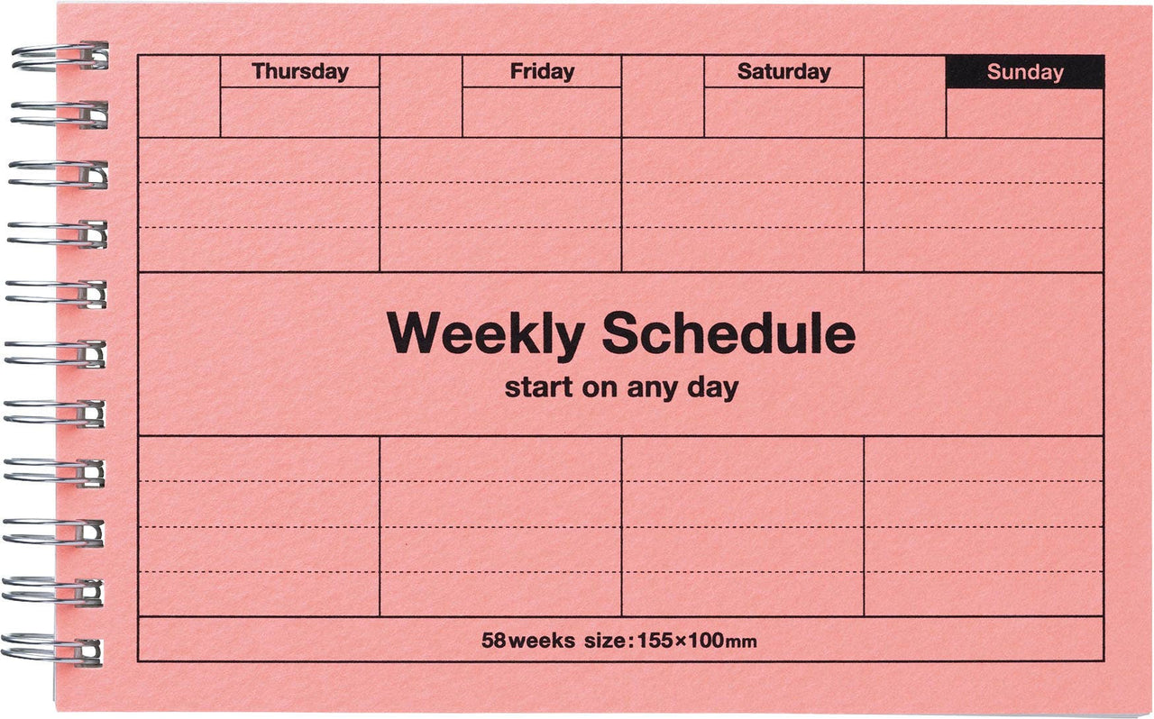 Pocket Size Weekly Planner Undated 58 Weeks Dayfree: Neo Pink