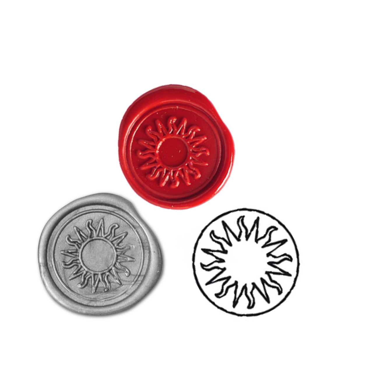 Jacques Herbin Brass Seals For Wax - Symbols: Sun