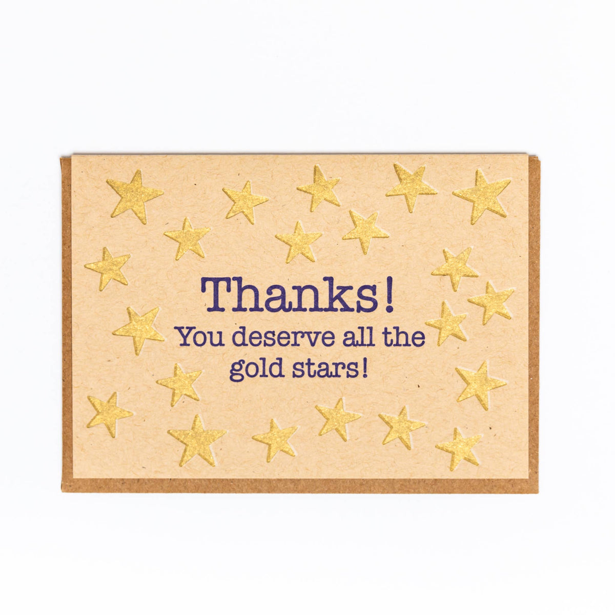 Gold Star Thanks Greeting Card