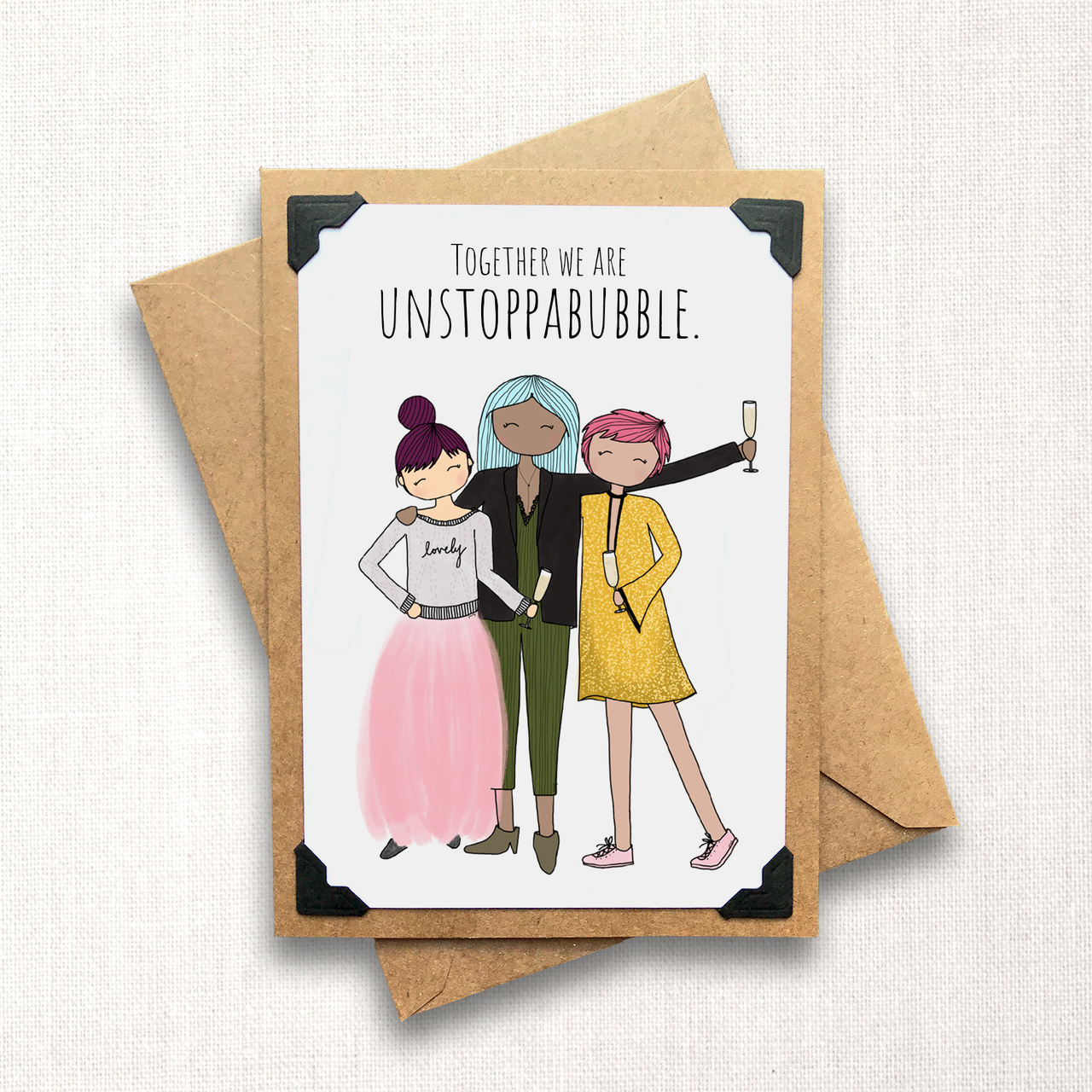 Together We Are Unstoppabubble Note Card (Bright)