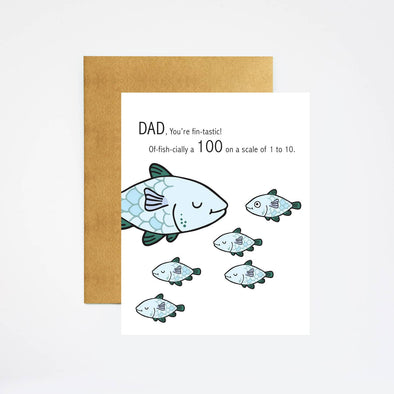 Fin-tastic Dad Fish Father's Day Card - 4.25" x 5.5" (A2)
