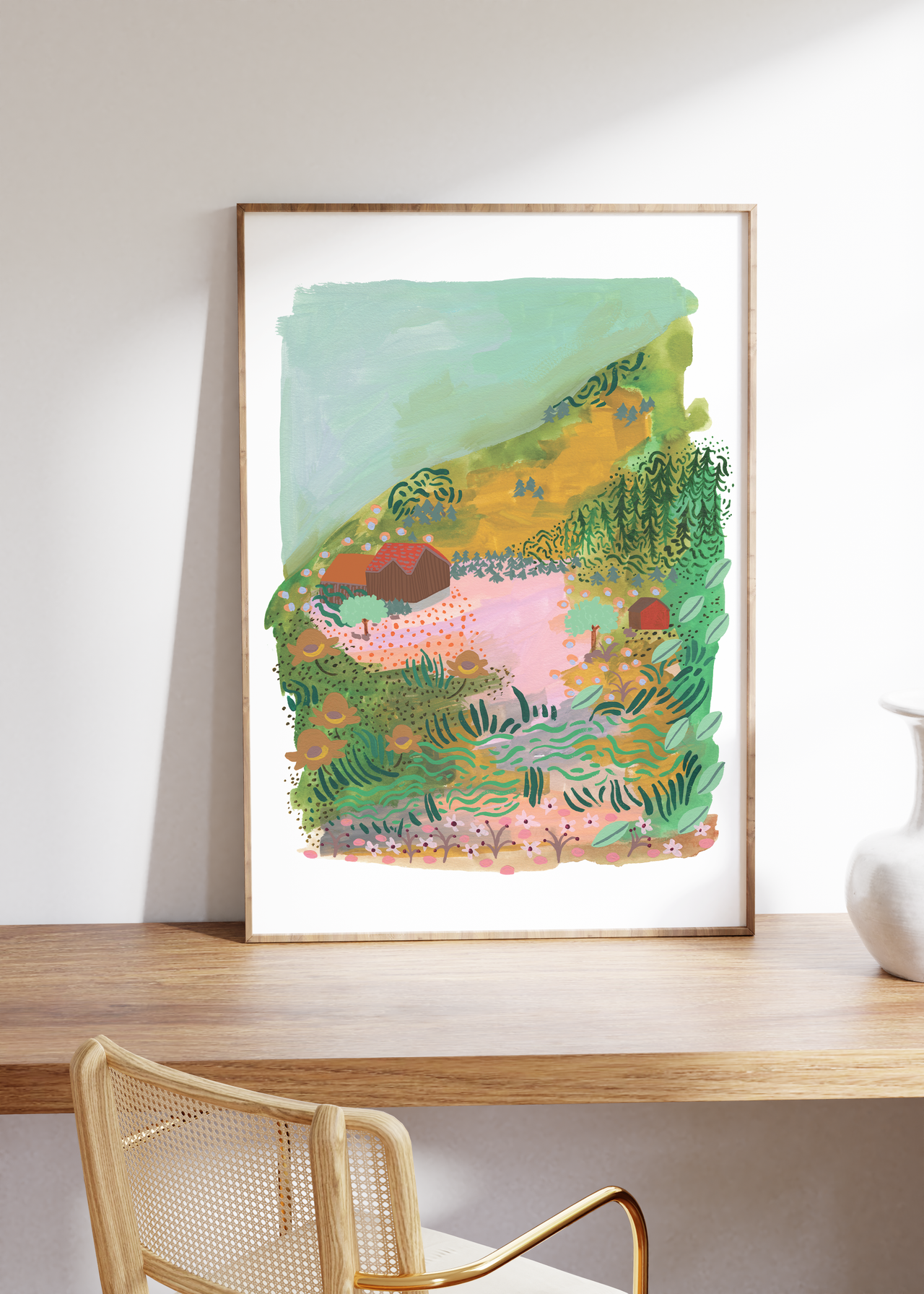 Cabin Dreamscape Art Print: 8x10"