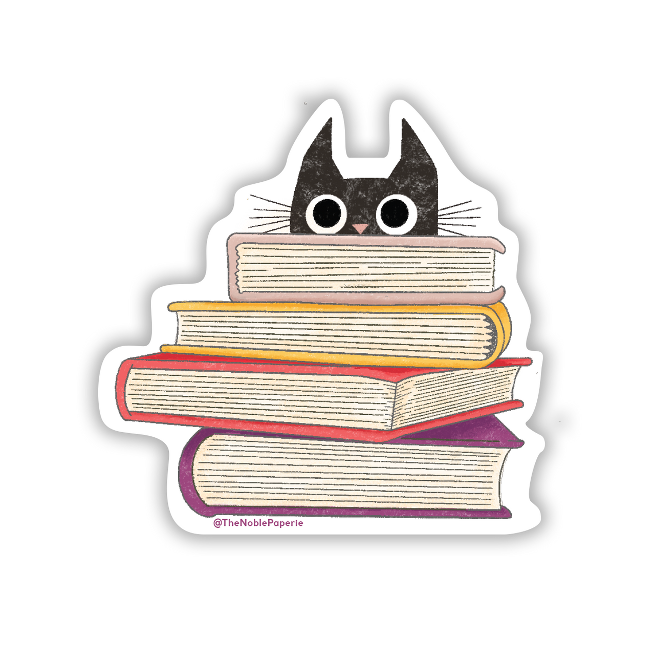 Cat Books | Book Lover Bookish Cat Lover Bookshop Sticker