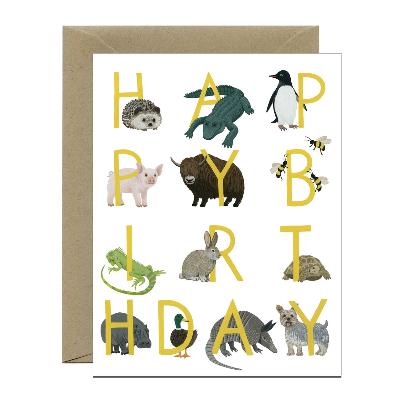 Menagerie Various Animals Birthday Card