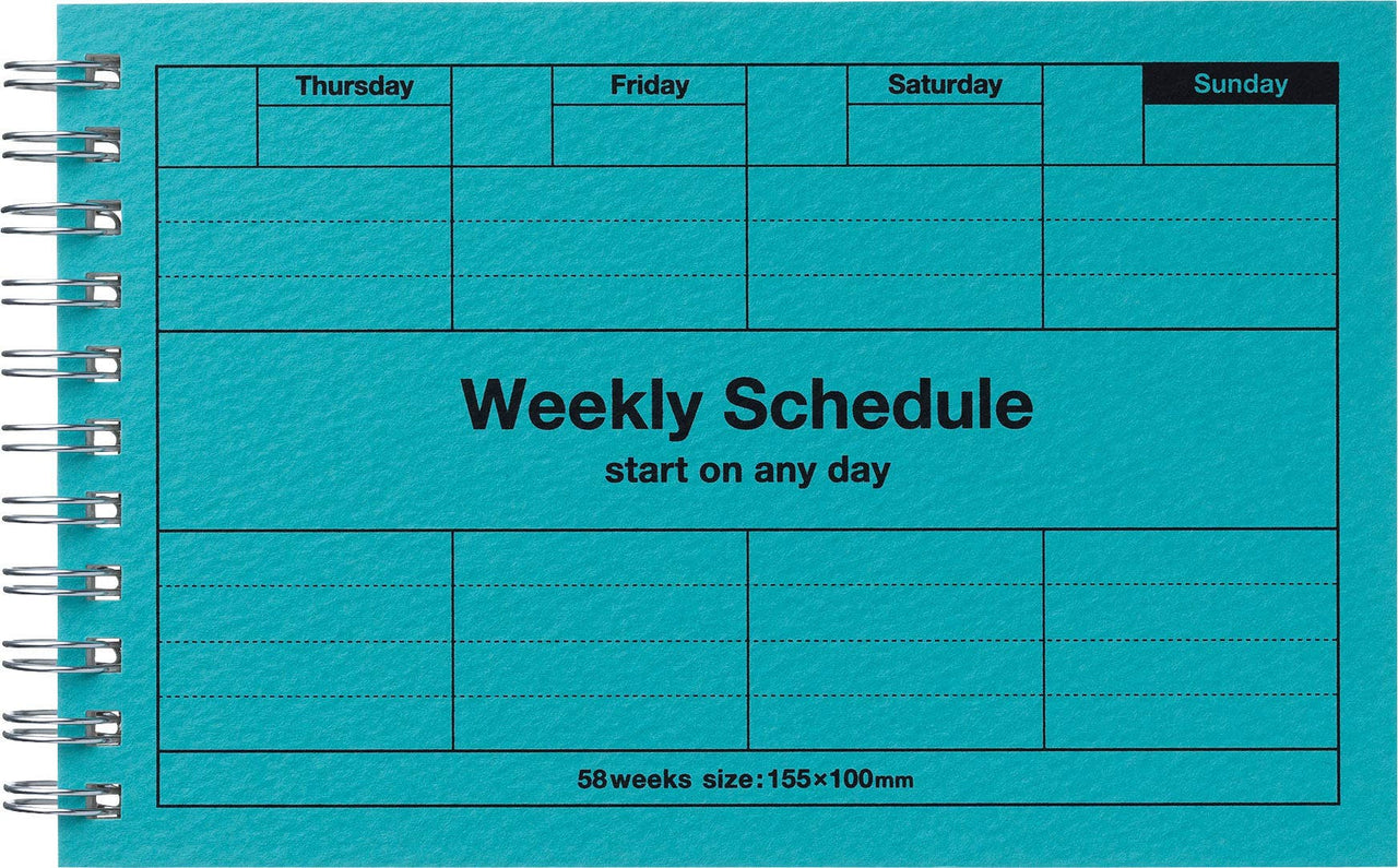 Pocket Size Weekly Planner Undated 58 Weeks Dayfree: Turquoise