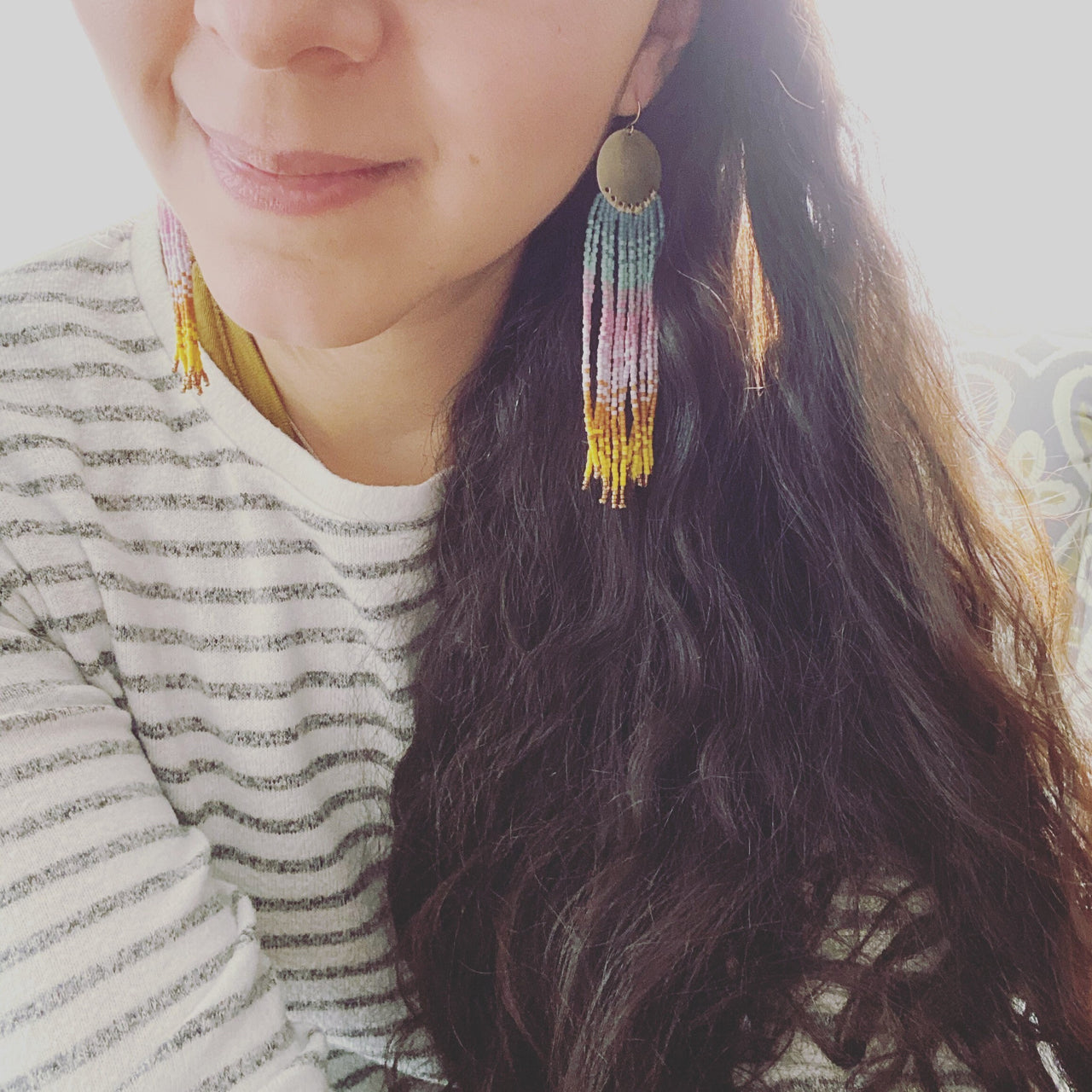 Sol Earrings, Rainbow: 4.5 in