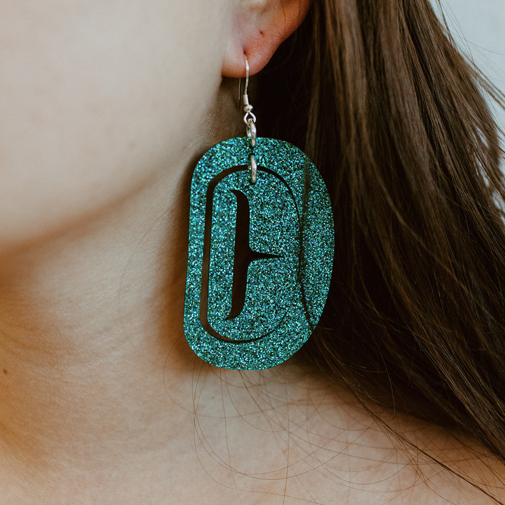 Large Ovoid - Holographic Glitter Teal