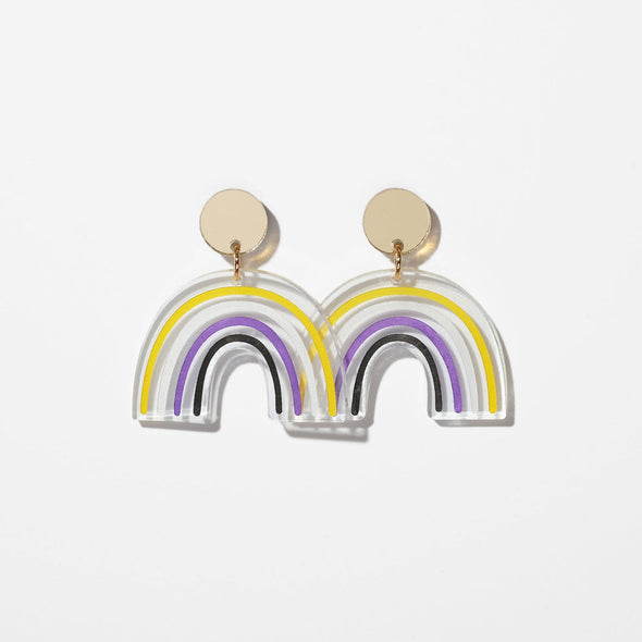 Pride Rainbows 🏳️‍🌈 - Non-binary Rainbow Dangle Earrings
