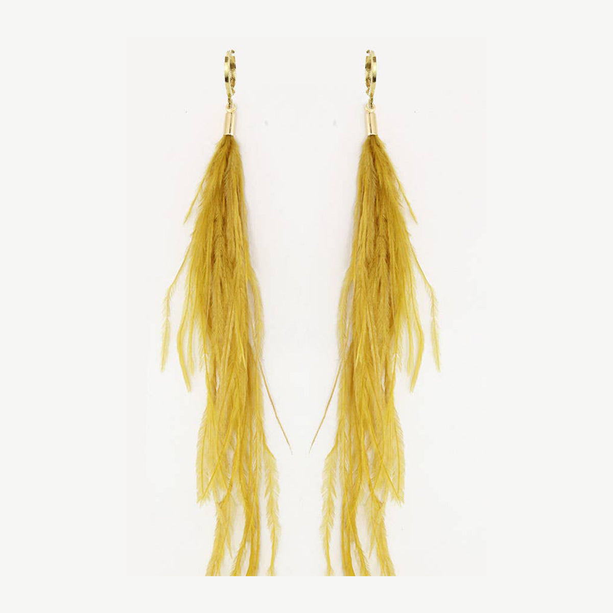 Ostrich Feather Earring Lemon