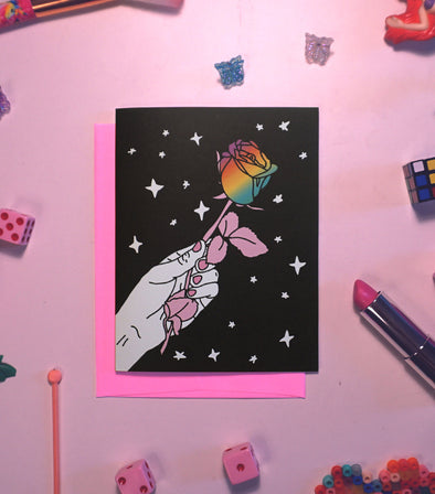 Rainbow Rose Card