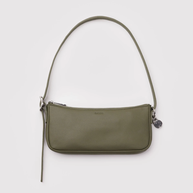Recycled Leather Pochette - Loden