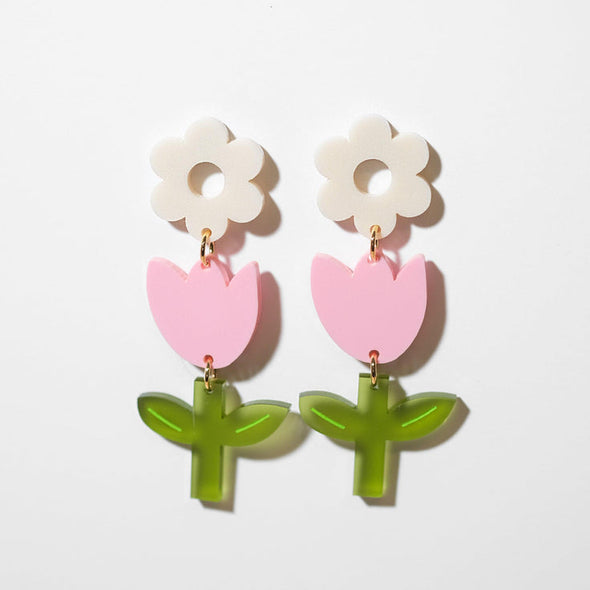 Copy of Tulip Dangle Earrings-Pink