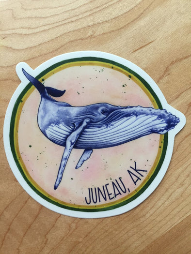 Juneau Whale Small Sticker