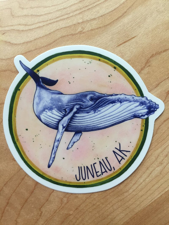 Juneau Whale Large Sticker