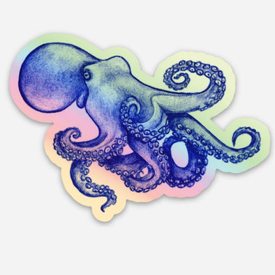 Holographic Octopus Sticker