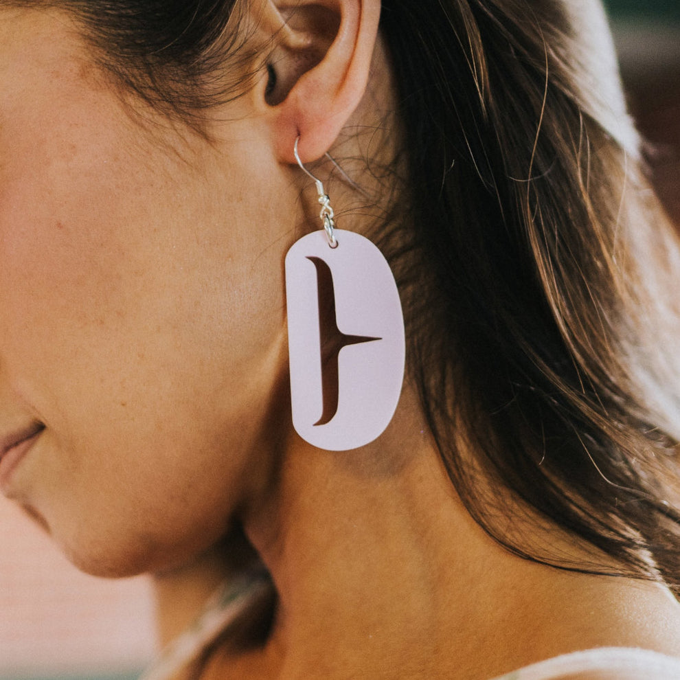 Small Trigon Ovoid Earrings - Cotton Candy