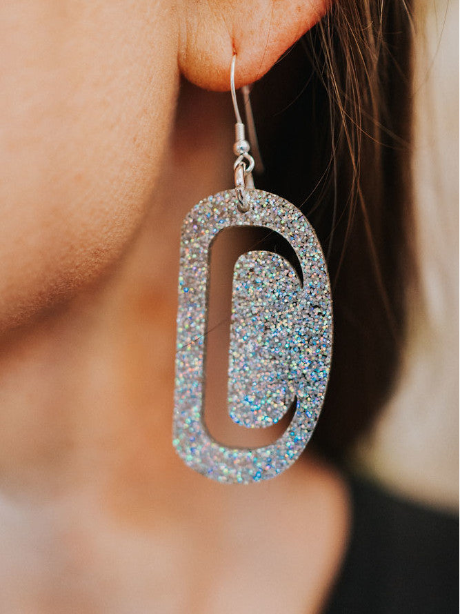 Small Crescent Ovoid - Holographic Glitter